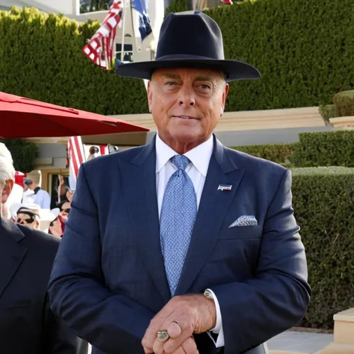 Prompt: j. r. ewing from dallas as a  maga supporter
