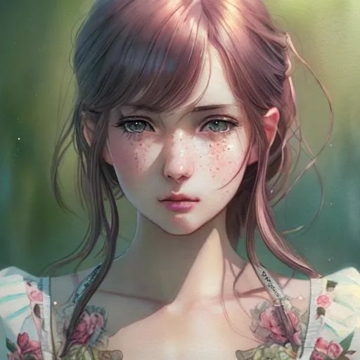 Prompt: Girl, Super realistic, hyperrealism, anime art concept, cartoon art concept, WLOP, Intricately Detailed, Magic, 8k Resolution, VRAY, HDR, Unreal Engine, Vintage Photography, Beautiful, Tumblr Aesthetic, Retro Vintage Style, Hd Photography, Beautiful Watercolor Painting, Realistic, Detailed, Painting By Olga Shvartsur, Svetlana Novikova, Fine Art, Soft Watercolor,  Extreme Detail, Digital Art, 4k, Ultra Hd, Mixed Media