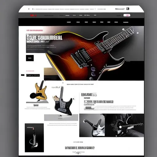 Prompt: the beautiful website sell the guitar, UI, UX

