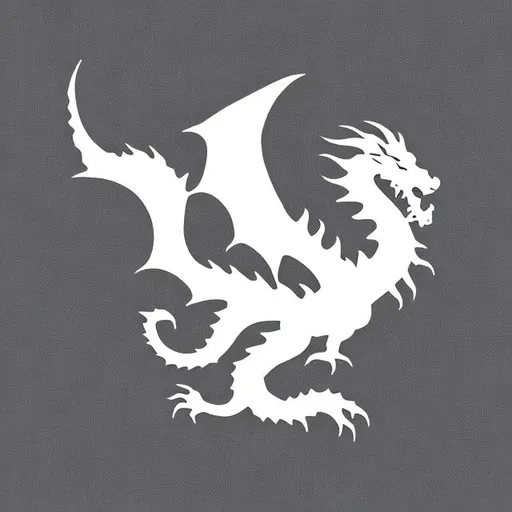 Prompt: White dragon, gaming,logo, minimalistic,shop
