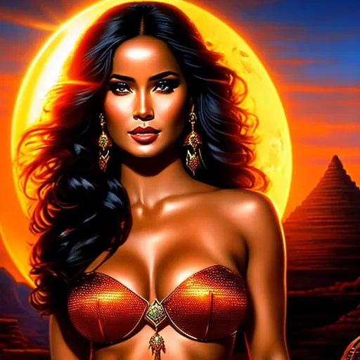 Prompt: Dejah Thoris, red skinned, princess of mars. outside, orange sky, Edgar Rice Burroughs, oil painting, hd quality, UHD, hd , 8k, hyper realism, heavy metal dark fantasy, the highest quality masterpiece, centerfold photogrophy, line art, photorealistic, ultra detailed, flawed face, perfect lips and eyes