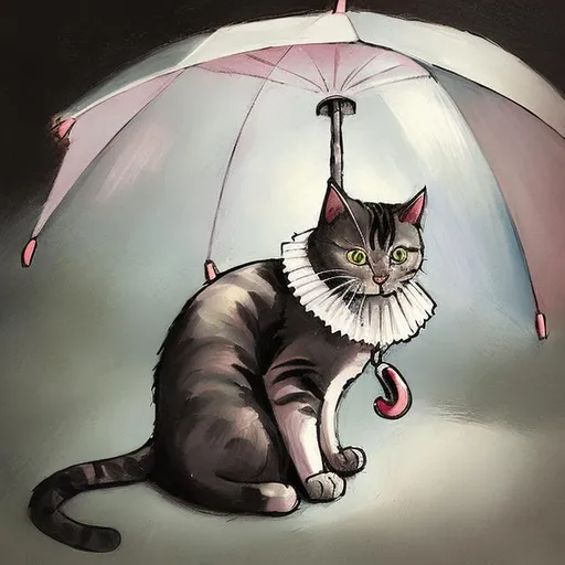Prompt: cat and umbrella