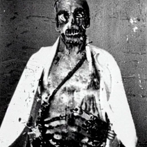 Prompt: Crazy Man who saw his own death from hell.