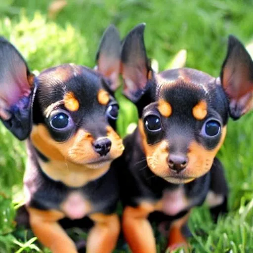 Prompt: pretty min pin puppies