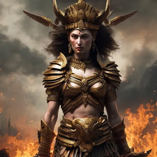 Prompt: goddess of war high-definition photography quality. The painting is created in Unreal Engine 4, with 8K HD resolution, providing bright and intricate details.,perfecteyes