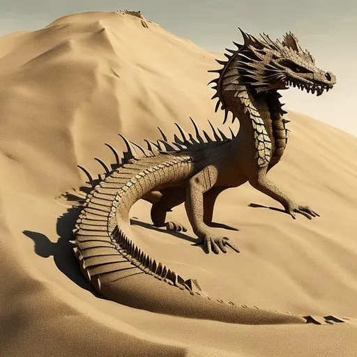 Prompt: sand dragon, digital art
