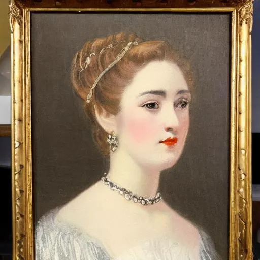 Prompt: close portrait of a young and elegant noble lady, in Victorian clothing, very detailed, oil painting