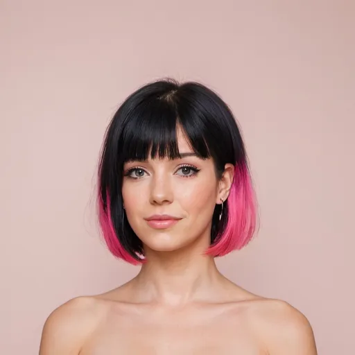 Prompt: image of women with pink black hair