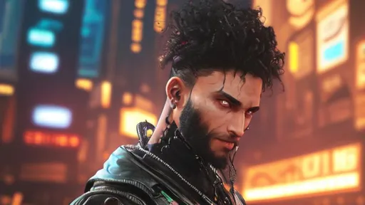 Prompt: a man, curly hair, black hair, avatar, cyberpunk 2077 style