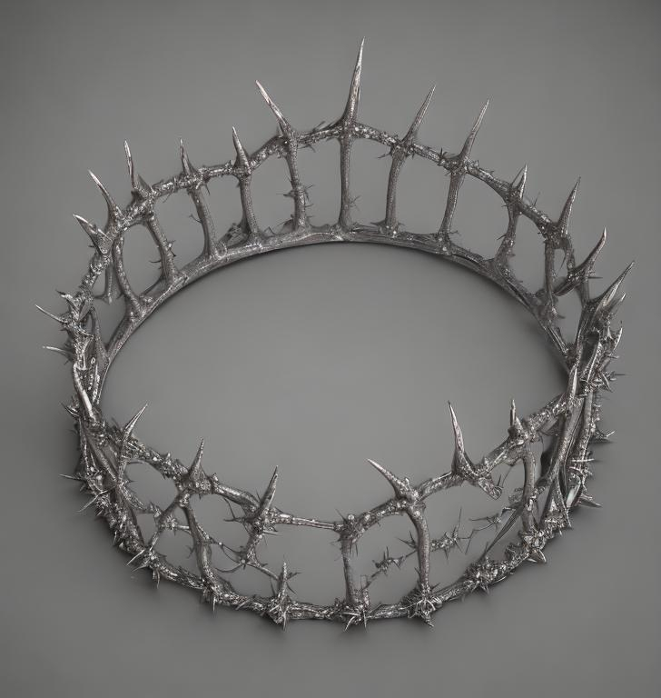 gothic silver fantasy crown of thorns, shiny, diamon...