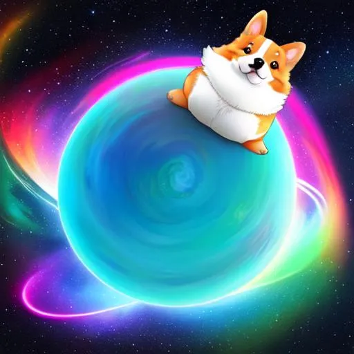 Prompt: (((fat round corgi dictator))) (((in space))) (((neon))) surreal, art style sam yang and james jean! fascism, potato