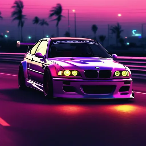 2001 BMW M3 E46 GTR, synthwave, aesthetic cyberpunk,... | OpenArt