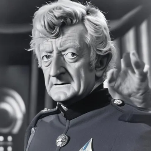 Prompt: John Pertwee in a Starfleet uniform