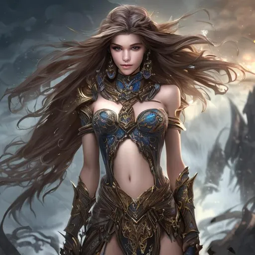 Prompt: A beautiful fantasy woman with a perfect body and long hair, high resolution 