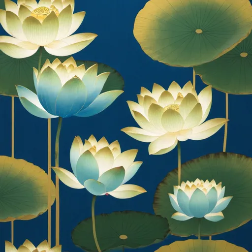 Prompt: 彌勒佛
Blue , green gold
Lotus 