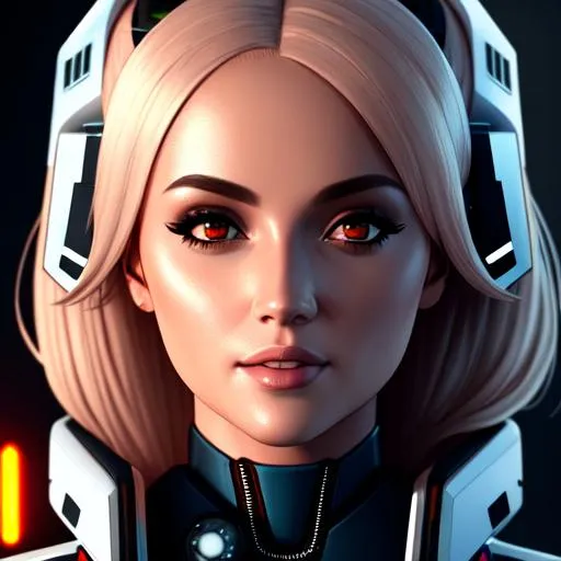 Prompt: futuristic female as a crew member of a spaceship