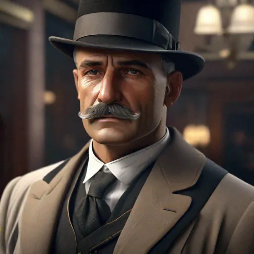 Prompt: An ultra realistic waist up portrait of tough looking butler in the 1920s, long shot super detailed lifelike illustration, action-adventure outfit, ww1

soft focus, clean art, professional, old style photo, CGI winning award, UHD, HDR, 8K, RPG, UHD render, HDR render, 3D render cinema 4D