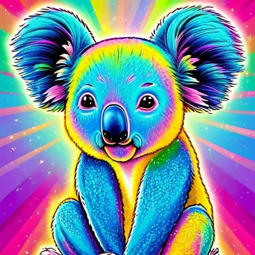 Prompt: Lisa frank style koala