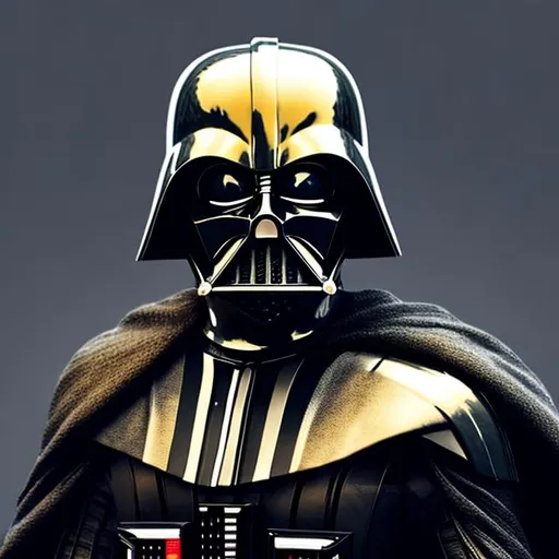 Prompt: jake gyllenhaal, darth vader armor, gold, black