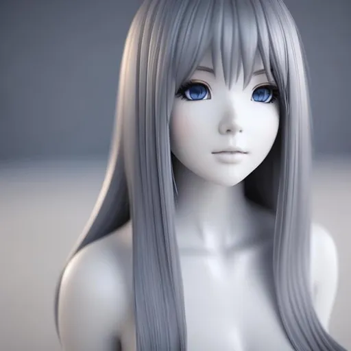 Prompt: render a 3d anime girl model 
