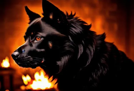 Prompt: a hell dog ,dark scary high detailed. Scary and iconic ambiance.