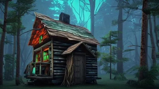 Prompt: lonely shack in the forrest