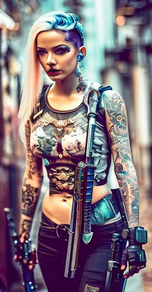 taser blade tattoos girls