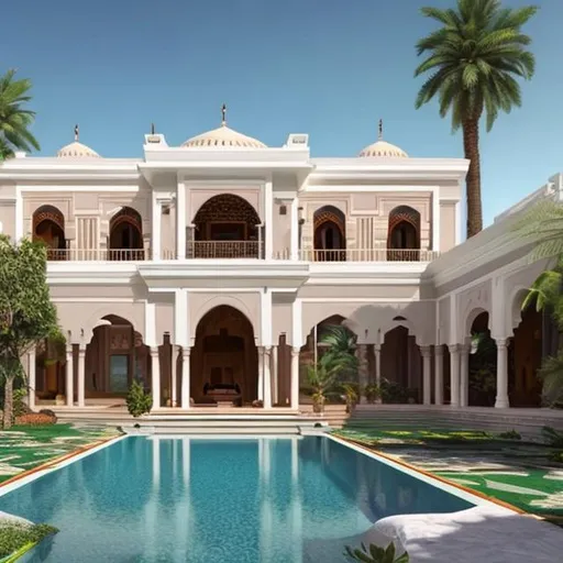 Prompt: what a traditional Saudi Arabian villa would look like.
