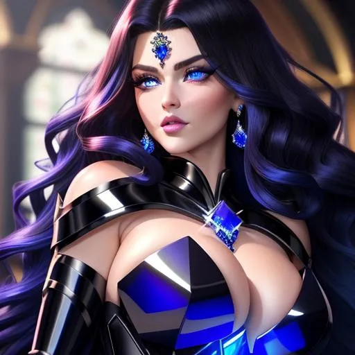 Prompt: {{highest quality splash art masterpiece}} of seductive hot feminine sapphire gem and rock golem with {{hyperrealistic intricate black balayage wild hair}} and {{hyperrealistic intricate dark blue eyes}} and beautiful hyperrealistic feminine seductive face and nose and big lips, {red blush cheeks}, arrogant smirk, sadistic, {backlit}, {{hyperrealistic intricate rock and sapphire gems dress with deep exposed cleavage}} and visible abdominal muscles, {abs}, sapphire gems, rock, stone, sparkles, hyperrealistic toned body, {{seductive love gaze at camera}}, looking up perspective, bokeh background, cinematic glamour lighting, backlight, action shot, intricately hyperdetailed, perfect face, perfect body, perfect anatomy, hyperrealistic, hyperrealism, mythical, epic fantasy, sharp focus, glamour, volumetric lighting, studio lighting, triadic colors, occlusion, ultra-realistic, dramatic lighting, beauty, hot sensual feminine romance, facial expression, professional photography, perfect composition, unreal engine octane, 3d lighting, UHD, HDR, 128K, render, HD, trending on artstation, full body front view, realistic, concept art, highres, fine, smooth, 3d illustration, centered, symmetry, ultimate, hyperrealistic digital art, painted, shadows, contrast, approaching perfection, blacklight, pearlescent, sparkling, iridescent, stunning goddess, fantastical, elegant, majestic, fine detail, {{huge breast}}, {{sexy}}