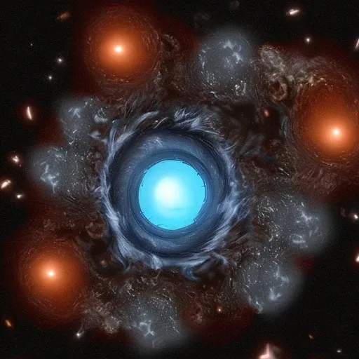 Prompt: big black hole creature in super nova
