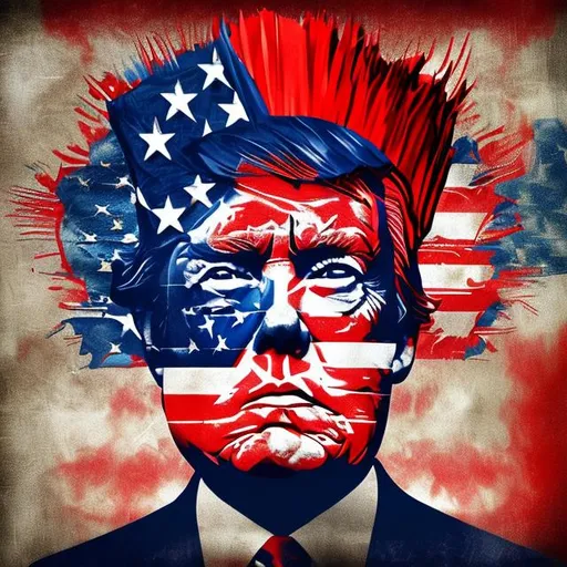Prompt: "Create an album cover that represents the song 'President of the United States.' The cover should evoke a sense of power, authority, and patriotism while incorporating modern artistic elements. It should feature bold colors, abstract symbolism, and a strong central image that captures the essence of leadership. Feel free to experiment with typography and textures to make the design visually striking and unique. Ultimately, the album cover should leave a lasting impression and convey the importance of the song's subject matter."