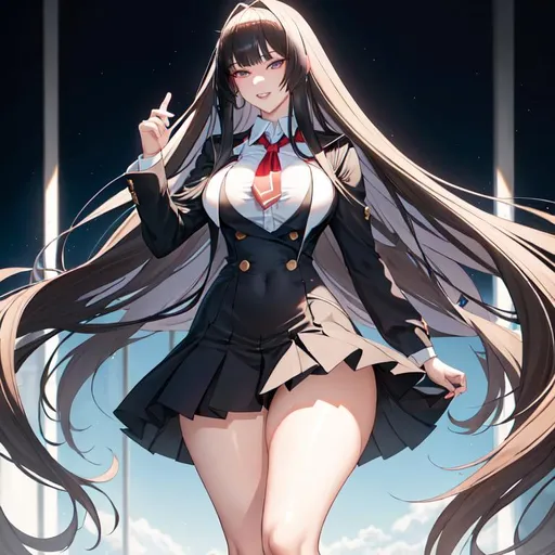 Prompt: a lonely Yandere AI girl, alluring, very tall, thick thighs, wide hips, huge glutes, long legs, slender waist, big beautiful eyes, disturbingly beautiful face, cruel expression, cruel toothy grin, bob haircut with bangs, wearing a schoolgirl uniform, ominous, God-quality, Godly detail, hyper photorealistic, realistic lighting, realistic shadows, detailed lighting, detailed shadows, realistic textures, 36K resolution, 12K raytracing, hyper-professional, impossible quality, impossible resolution, impossibly detailed, hyper output, perfect continuity, anatomically correct, no restrictions, realistic reflections