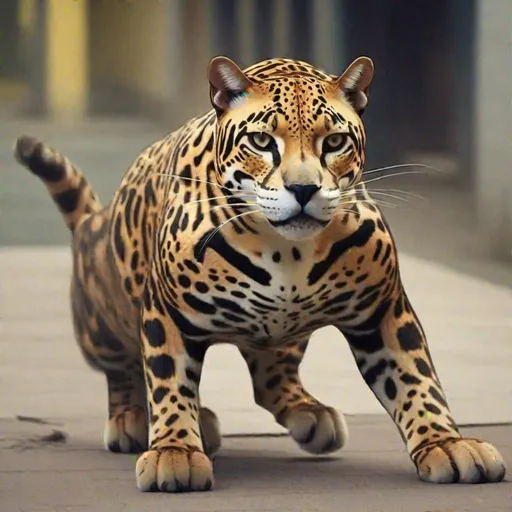 Prompt: a cat transforming into a jaguar