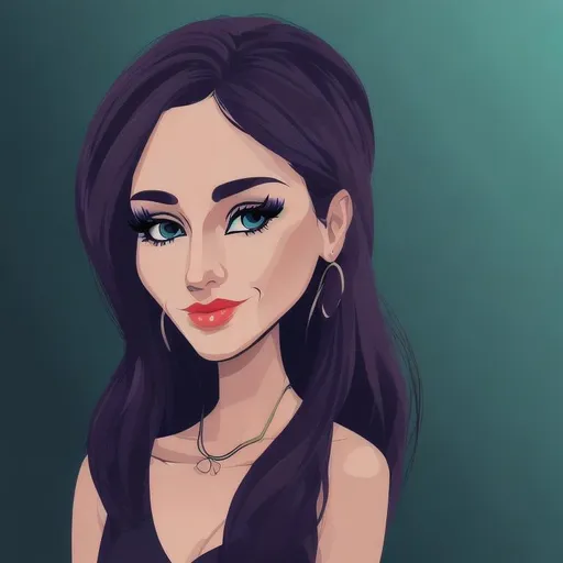 Prompt: Beautiful woman cartoon portrait