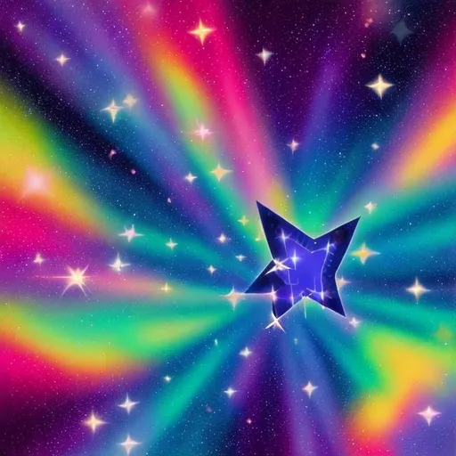 Prompt: Shooting star inspired by Lisa frank