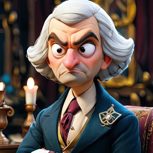 Prompt: Mr. Bean dressed as George Washington