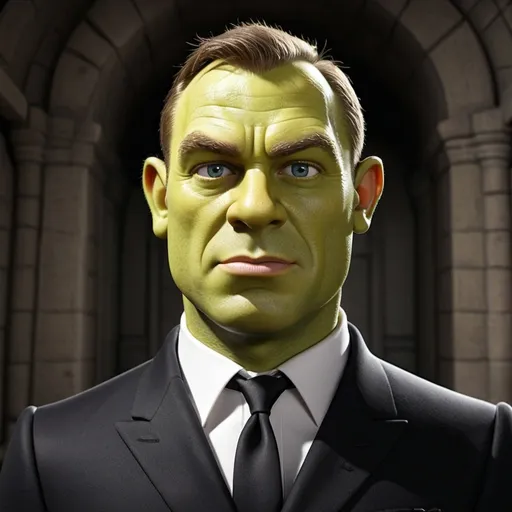 Prompt: James Bond in 3d Shrek style