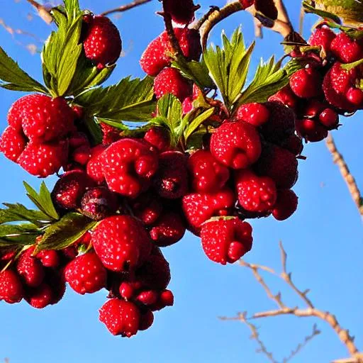 Prompt: Berries in sunshine and trees