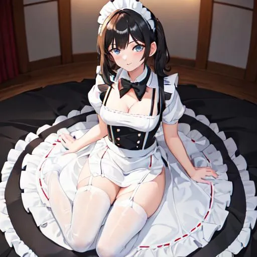 Prompt: 1female wearing a maid outfit