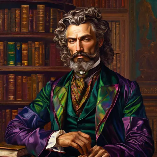 Prompt: "victorian era librarian!!! muscular charismatic Victorian wealthy man | by Michelangelo and Auguste Rodin | victorian fashion alternative | polished | perfectly centered!!! forward-facing! flowing hair | head and shoulders portrait | deep color | shadowdepth | vivid oil painting | sharp_focus, 8k_resolution | 3D shading | polished | intricate, natural lighting | colorful | ambient occlusion scholar!! Pixar surrealism library_backdrop room dark_hair"
"wealthy kind victorian scholar!! centered head and shoulders portrait clear focus hyperdetailed chiaroscuro academic art depth of field, ambient occlusion shadowdepth Anato Finnstark | Android Jones | Darek Zabrocki gloss | polished hyperrealism | realistic | gold and silver jewelry | ancient sacred perfect_proportions | perfect_anatomy accurate_anatomy muscular hyperdetailed long wavy flowing hair library warm lighting books writing warm_room scrolls!! office"
"scholar!!! male Mark Brooks and Dan Mumford, comic book art, perfect concept art, 3d digital art, Maya 3D, ZBrush Central 3D shading, bright colored background radial gradient background | cinematic Reimagined by industrial light and magic 4k resolution post processing polished hyperrealism | realistic perfect_proportions | perfect_anatomy Amanda Sage | Alphonse Mucha stormy library!!!! cinematic gloss Pixar warm_lighting"
"friendly scholar!!! oil painting by John Howe Andy Park Boris Vallejo head and shoulders portrait, 8k resolution concept art portrait by Greg Rutkowski | male | Artgerm | WLOP, Alphonse Mucha dynamic lighting hyperdetailed intricately detailed Splash art trending on Artstation triadic colors Unreal Engine 5 volumetric lighting cloudy cinematic storm intricate warm lighting library academia gloss perfect polished"