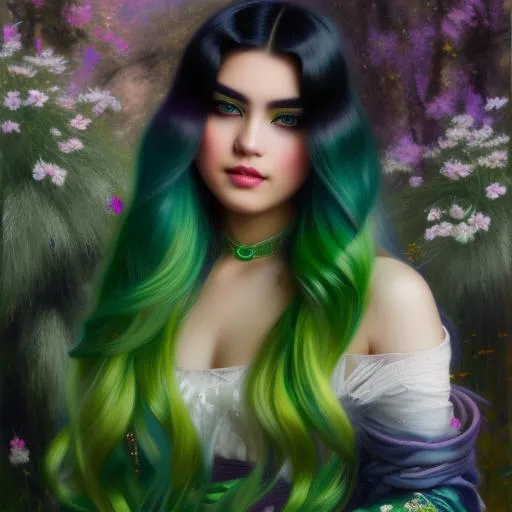 Prompt: A alien empress, beautiful face, stunning snake green eyes, ombre gradient green hair, green sculptural 
dress made of gradient green snake scales details by pino daeni, tom bagshaw, Cicely Barker, Daniel Merriam, intricate details by Andrew atroshenko, James Jean, Mark Ryden, charlie bowater, WLOP, Jim Burns, Megan duncanson, beautiful face, full body photo, very detailed, high definition, crisp quality, cinematic smooth, cinematic lighting, ultrarealistic, crispy focus 