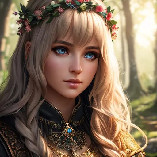 Prompt: extremely realistic, hyperdetailed, druid girl, casting magic spell, RPG, D&D, highly detailed face, highly detailed eyes, full body, whole body visible, full character visible, soft lighting, high definition, ultra realistic, unreal engine 5, 8K, digital art