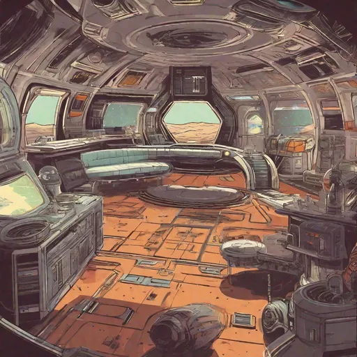 Prompt: retro sci-fi space habitat
