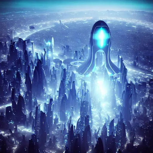 Prompt: Celestial city in the sky futuristic alien