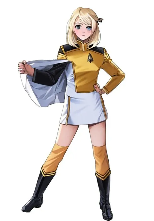 Blonde girl in black Zettai Ryouiki Star Trek Picard...