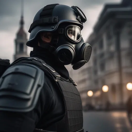 Prompt: a modern roman military male in black military roman armor, and gas mask, attacking city, sharp focus, Professional, UHD, HDR, 8K, Render, electronic, dramatic, vivid, pressure, stress, traumatic, dark.Several depression modern roman military male in black military roman armor, and gas mask, last stand,Hyperrealistic, sharp focus, Professional, UHD, HDR, 8K, Render, electronic, dramatic, vivid, pressure, stress, traumatic, dark.