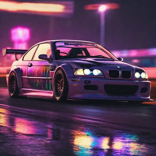 2001 BMW M3 E46 GTR, synthwave, aesthetic cyberpunk,... | OpenArt