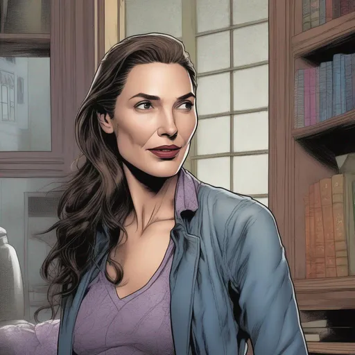 Prompt: Aunt May portrayed by Gal Gadot 
 illustrated in color  by Grant Morrison 