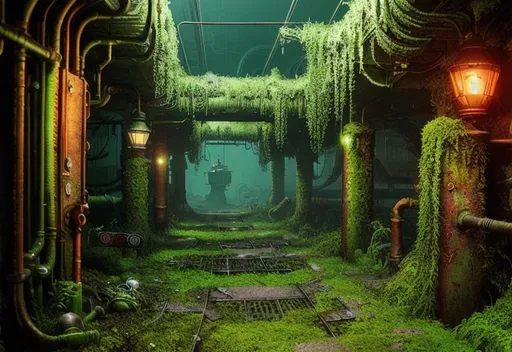 Prompt:  creepy world of sewers, mossy, radioactive glow, red hue, very detailed, cinematic, cinematic lighting, ultra detailed, exotic, vivid detail, beautiful soft lighting, life like, photorealism, studio lighting, fantasy, dark, overgrown, mossy, retro-futuristic, post-apocalyptic, industrial design, construction machine, dirt, dirty, view from side, photorealistic, high density of details, object rendering, retro-futuristic, post-apocalyptic, industrial design, dirt, dirty, view from side, photorealistic, high density of details, object rendering, realistic, award wining photogrpahy, wide angle,