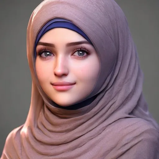 Prompt:  ultra realistic  character , with long cute İslamic hijab 